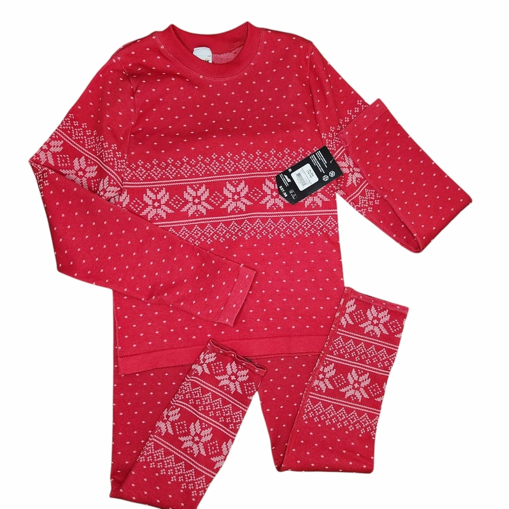 Avia Red Snowflake Kids Pajama Set